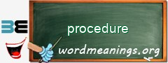 WordMeaning blackboard for procedure